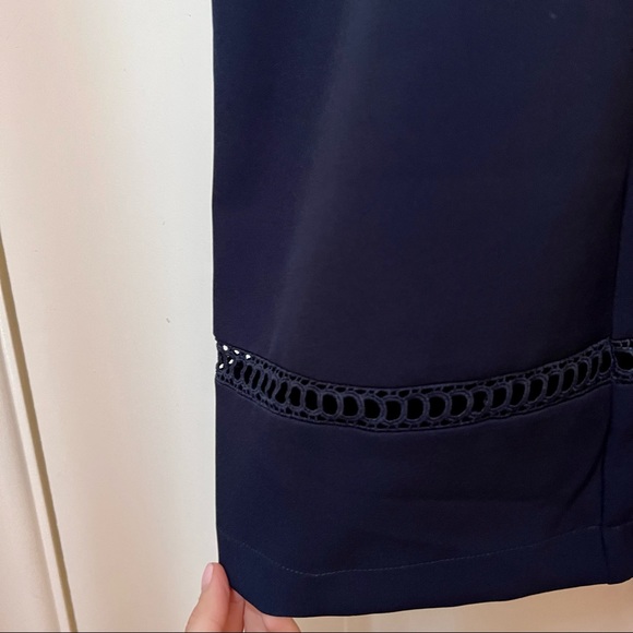 Navy Blue Wide Leg Ankle Jumpsuit - Picture 6 of 6